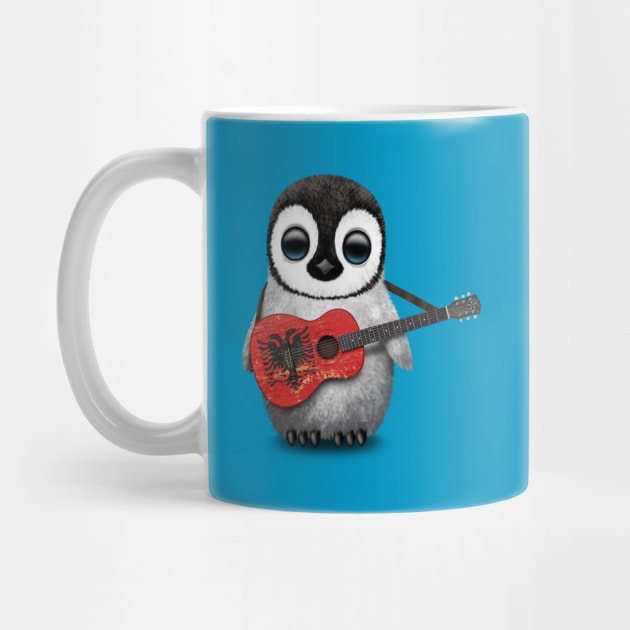 Baby Penguin Playing Albanian Flag Guitar by jeffbartels